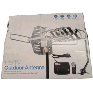 150 Mile Outdoor TV Antenna Motorized Amplified HD TV 1080P VHF/UHF 360° Rotate
